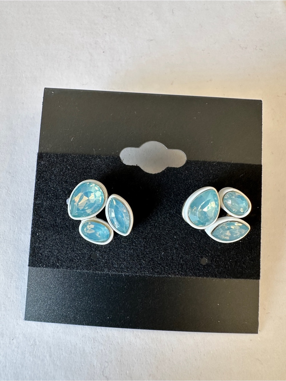 J.Crew Blue Brûlée Brulee Teardrop Cluster Stud Earrings